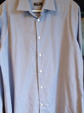Paul Smith "LONDON" made In Italy Light Blue Dress Shirt with White Dots